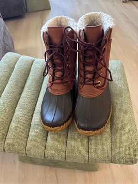 Tommy Hilfiger Brown and Dark Brown Women's Winter Rain Boots